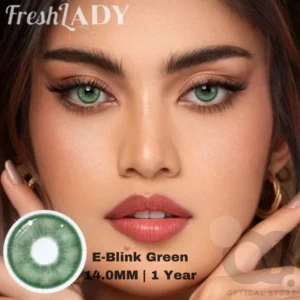 Freshlady E-Blink Green white Color Contact Lens, Disposable cosmetic eye lens