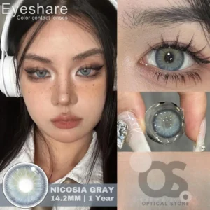 EYESHARE Nicosia Gray Color Contact Lens, Disposable cosmetic eye lens