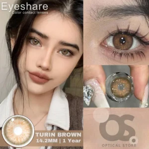 EYESHARE Turin Brown Color Contact Lens, Disposable cosmetic eye lens