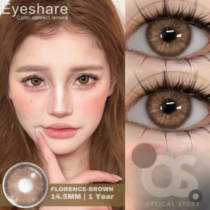 EYESHARE Florence Brown Color Contact Lens, Disposable cosmetic eye lens